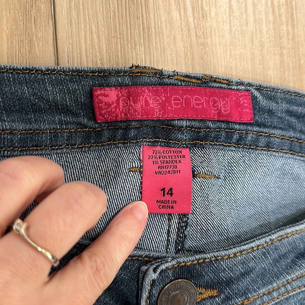 EUC Women’s Pure Energy Brand Size 14 Stretch Denim Flare Jeans - Picture 5 of 7